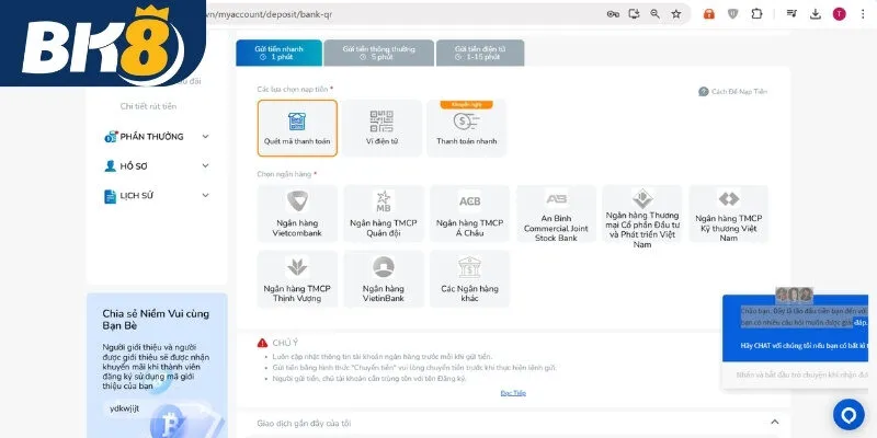 Thông tin tài khoản của bet thủ cần đảm bảo chính xác